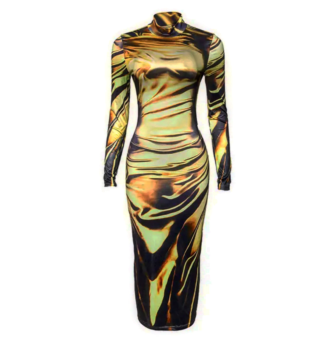 LIQUID GOLD BODYCON DRESS