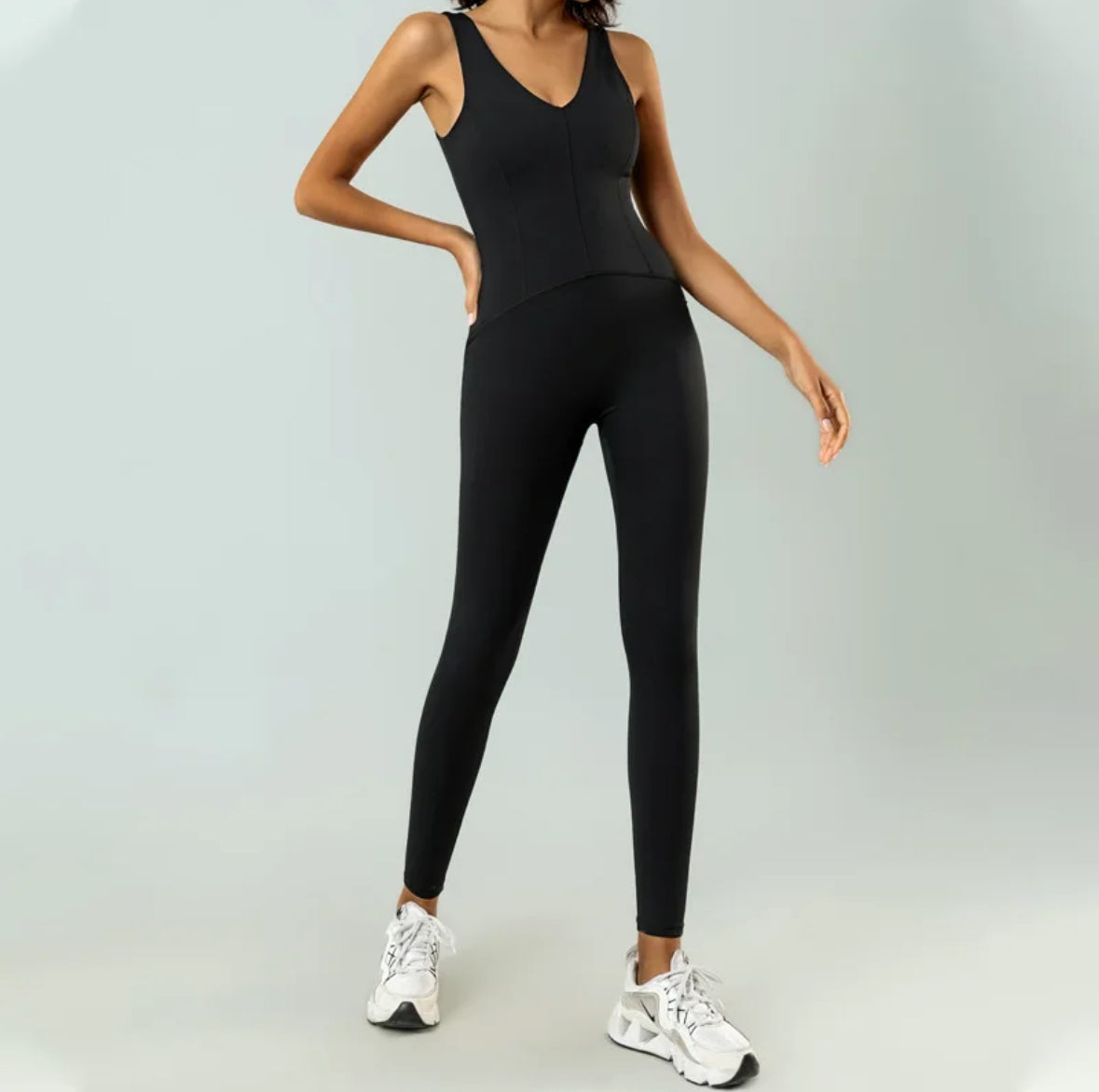 ALEXA BLACK SPORTS JUMPSUIT