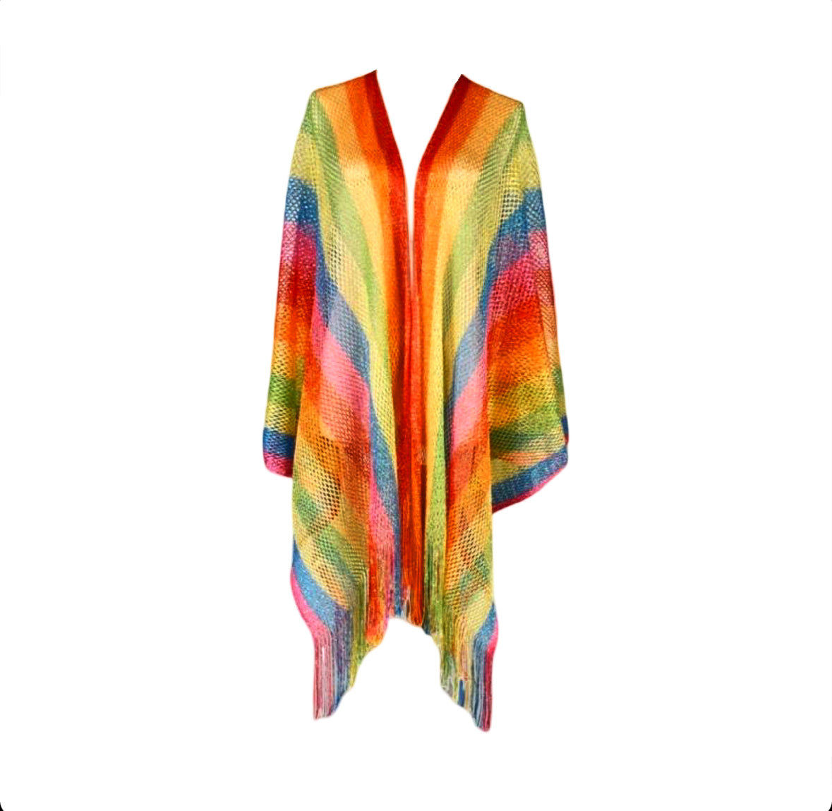 KNITTED RAINBOW KIMONO