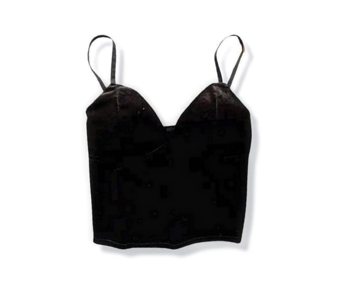 BLACK VELVET CROP TOP